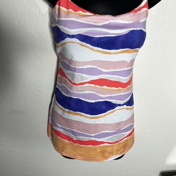 LULULEMON Women’s Dancing Warrior Tank Top White Iris Flower Bleacher Stripe 6 - Picture 3 of 6